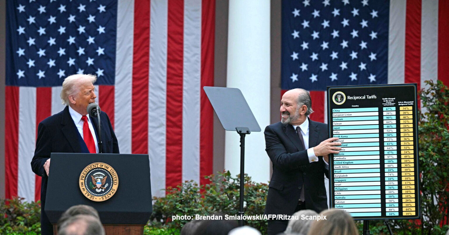 Donald J. Trump annoncerer Toldsatserne i Rose Garden 2. April 2025